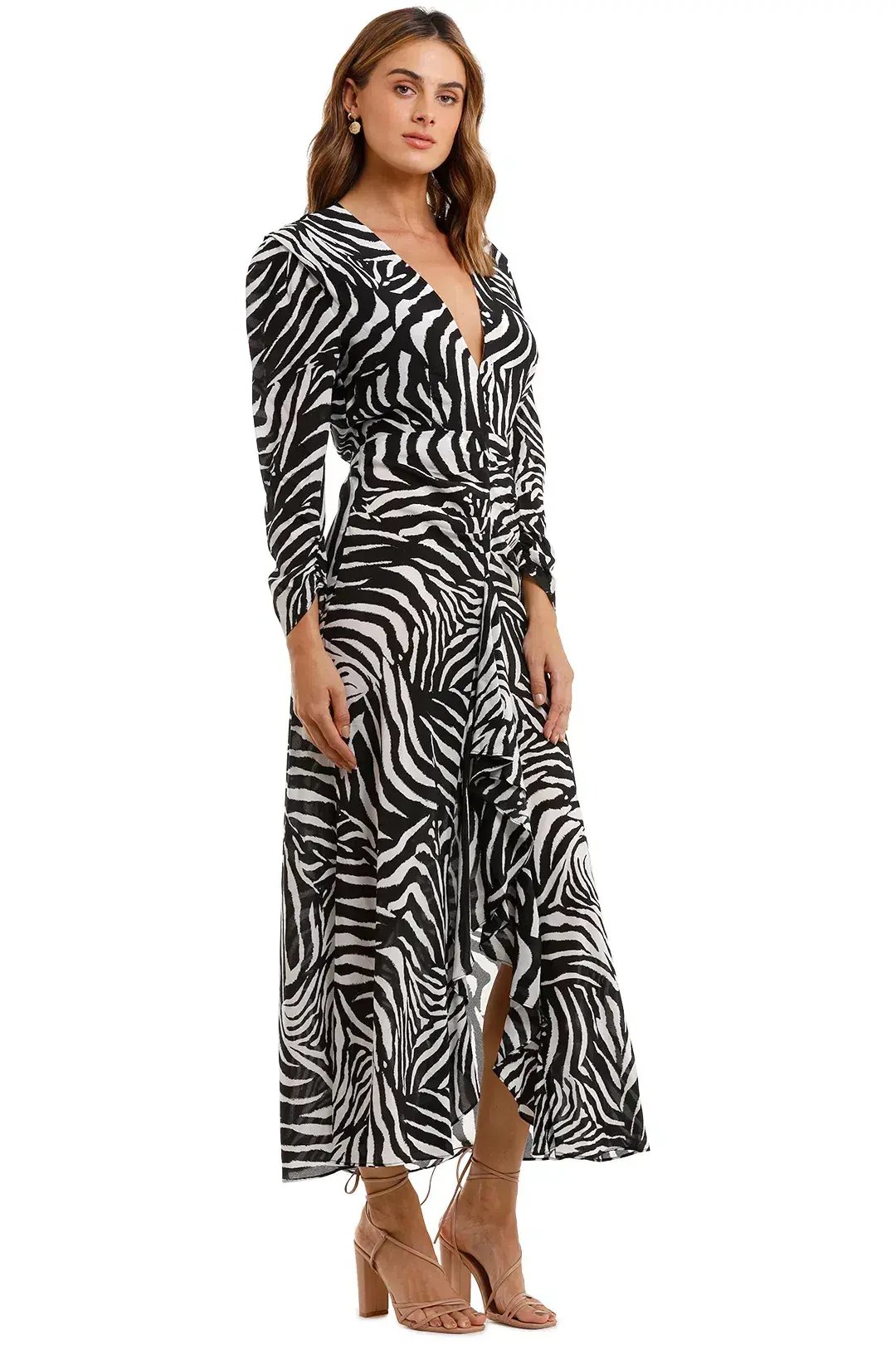 RIXO London Paloma Zebra Maxi Dress Print Size 12 photo 2