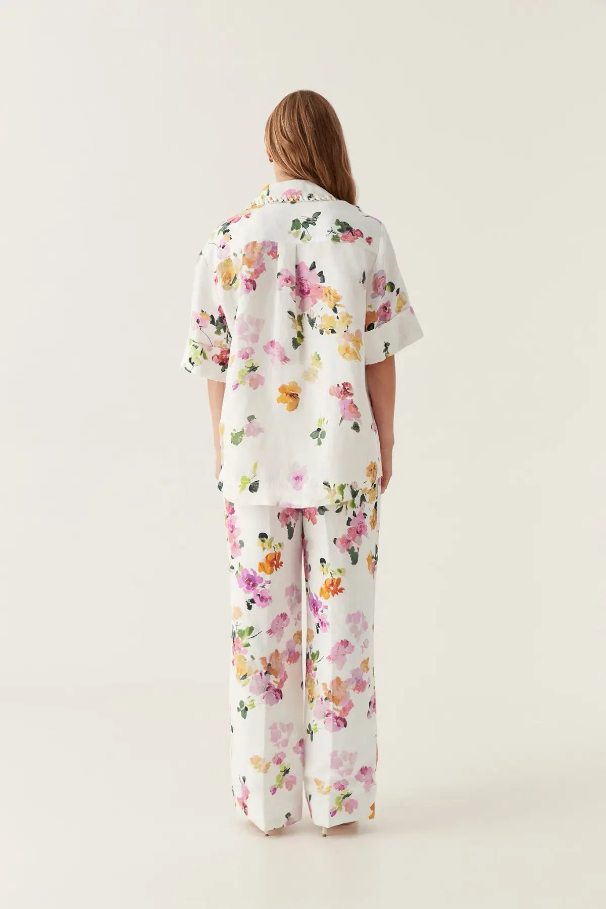 Aje Constance Whipstitch Shirt Scattered Floral Size 16 photo 2