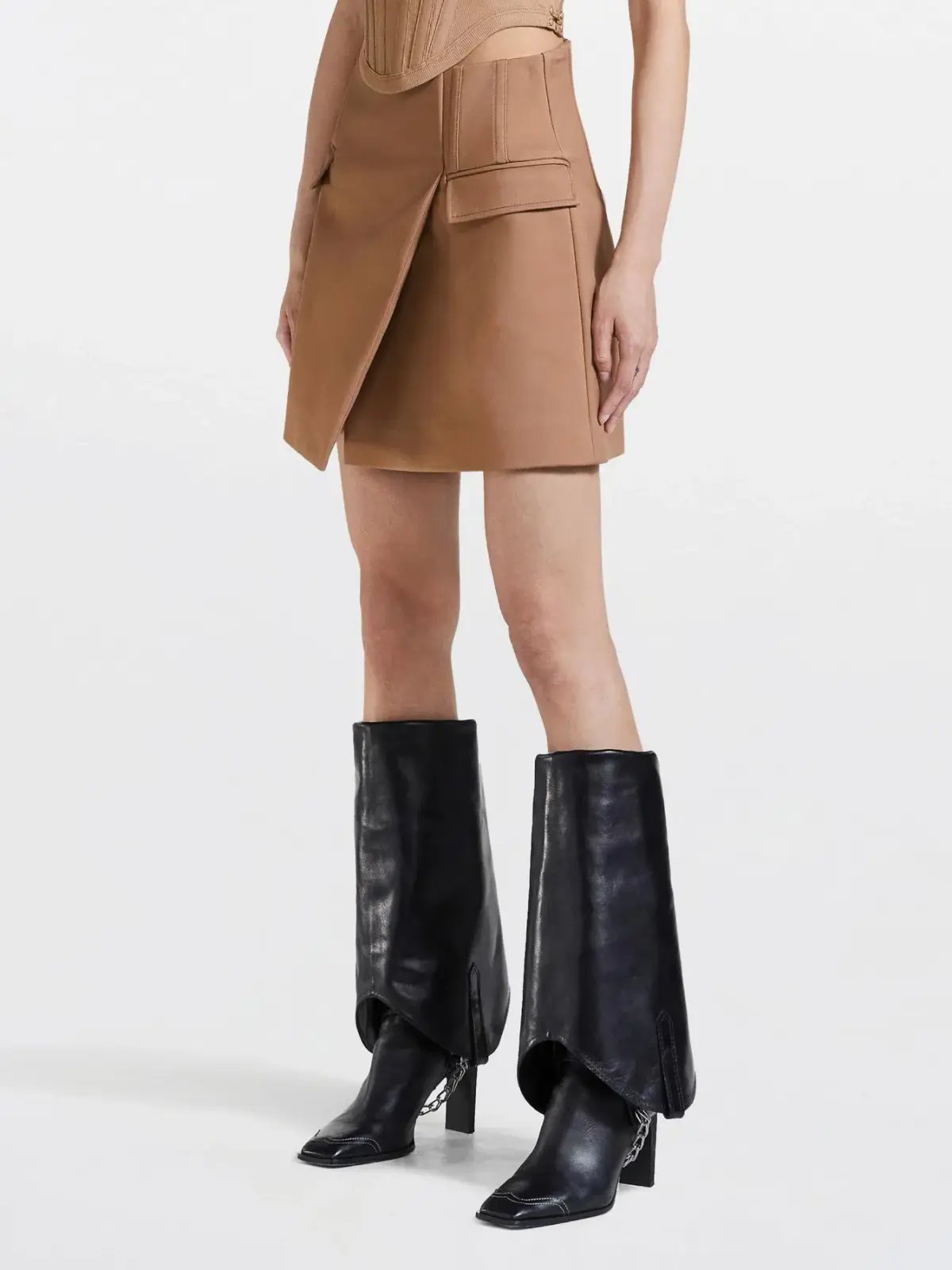 Dion Lee Frame Mini Skirt Brown Size 4 photo 2