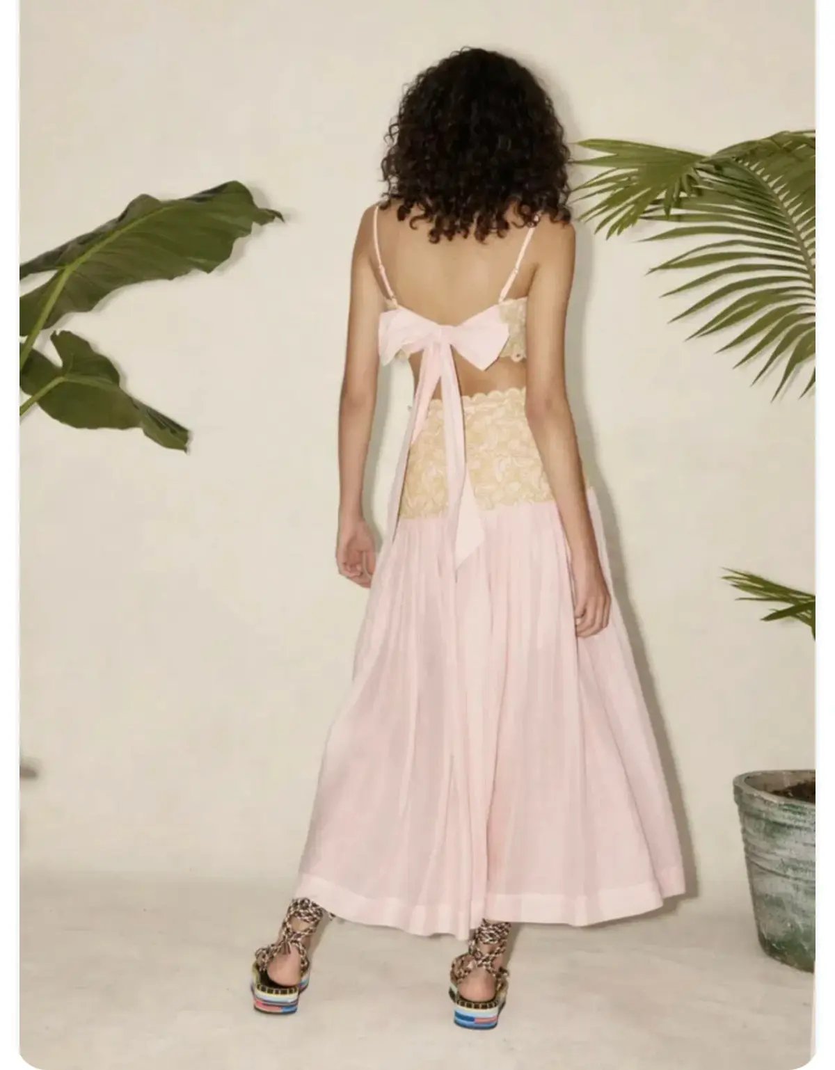 Alemais Anthea Tie Back Crop And Broderie Skirt Set Pink Size AU 14 photo 9