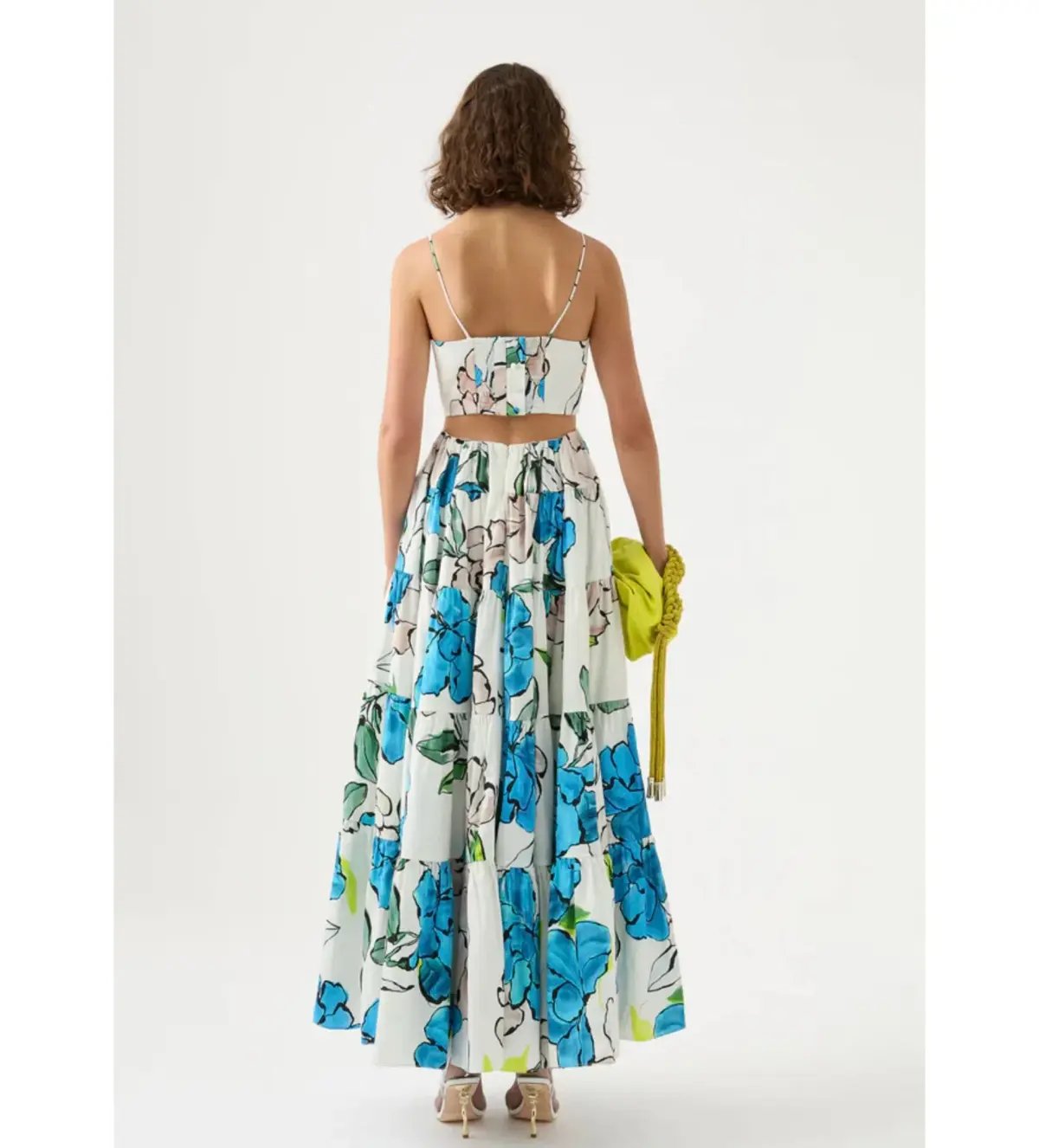Aje Tiered Botanical Maxi Dress Cool Camellia Size 10 photo 2