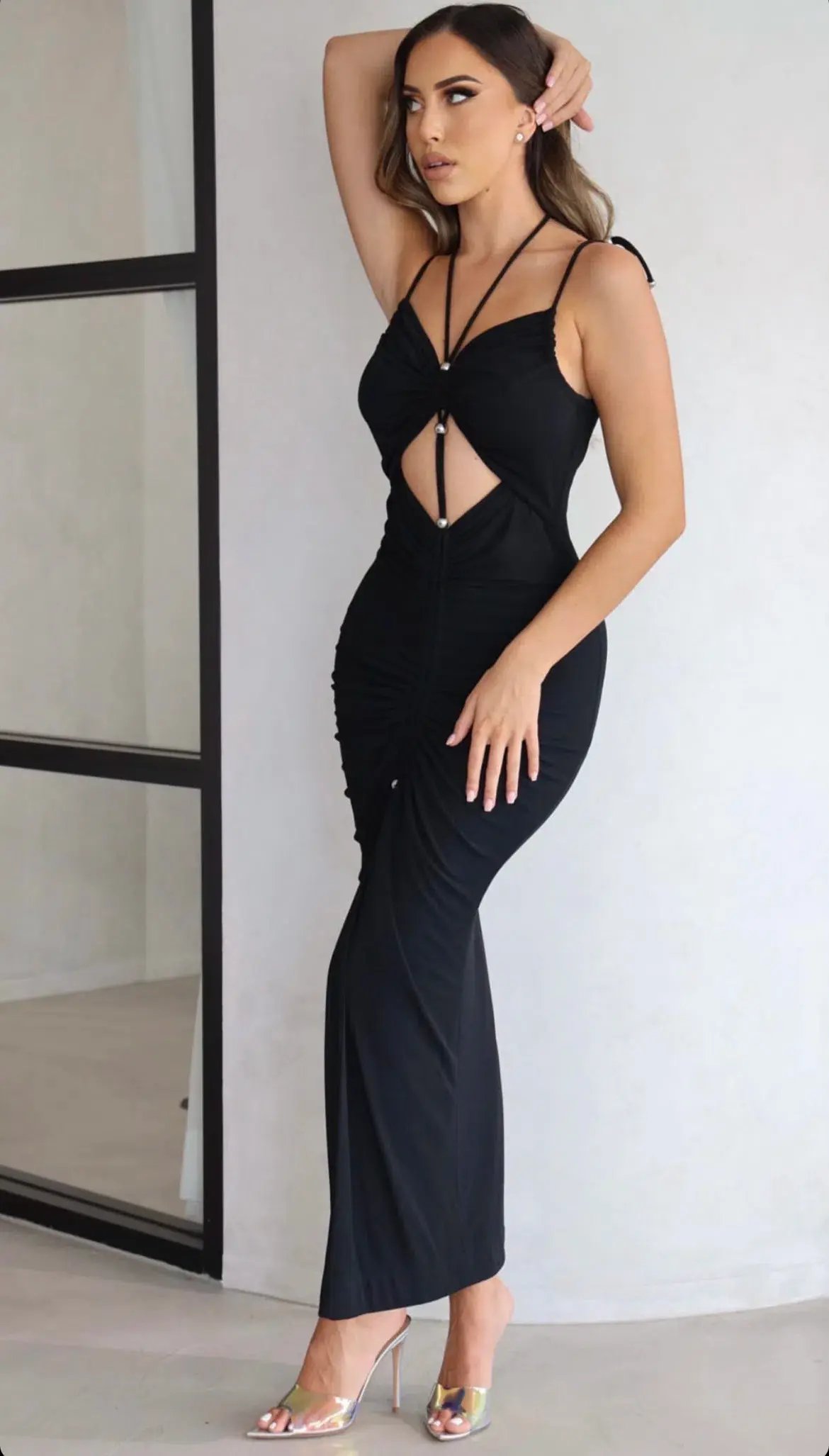Dion Lee Gathered Butterfly Dress Black Size 8 photo 4