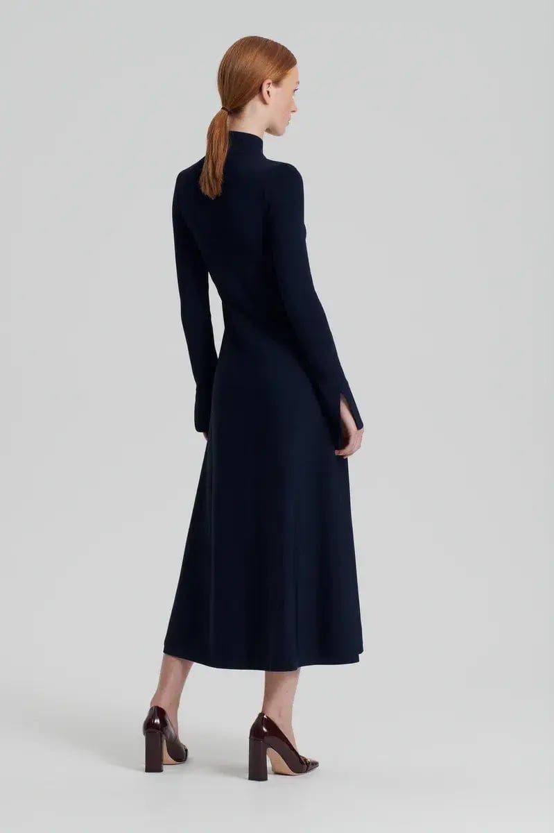 Scanlan Theodore Crepe Knit Button Polo Dress Size L 12 photo 3