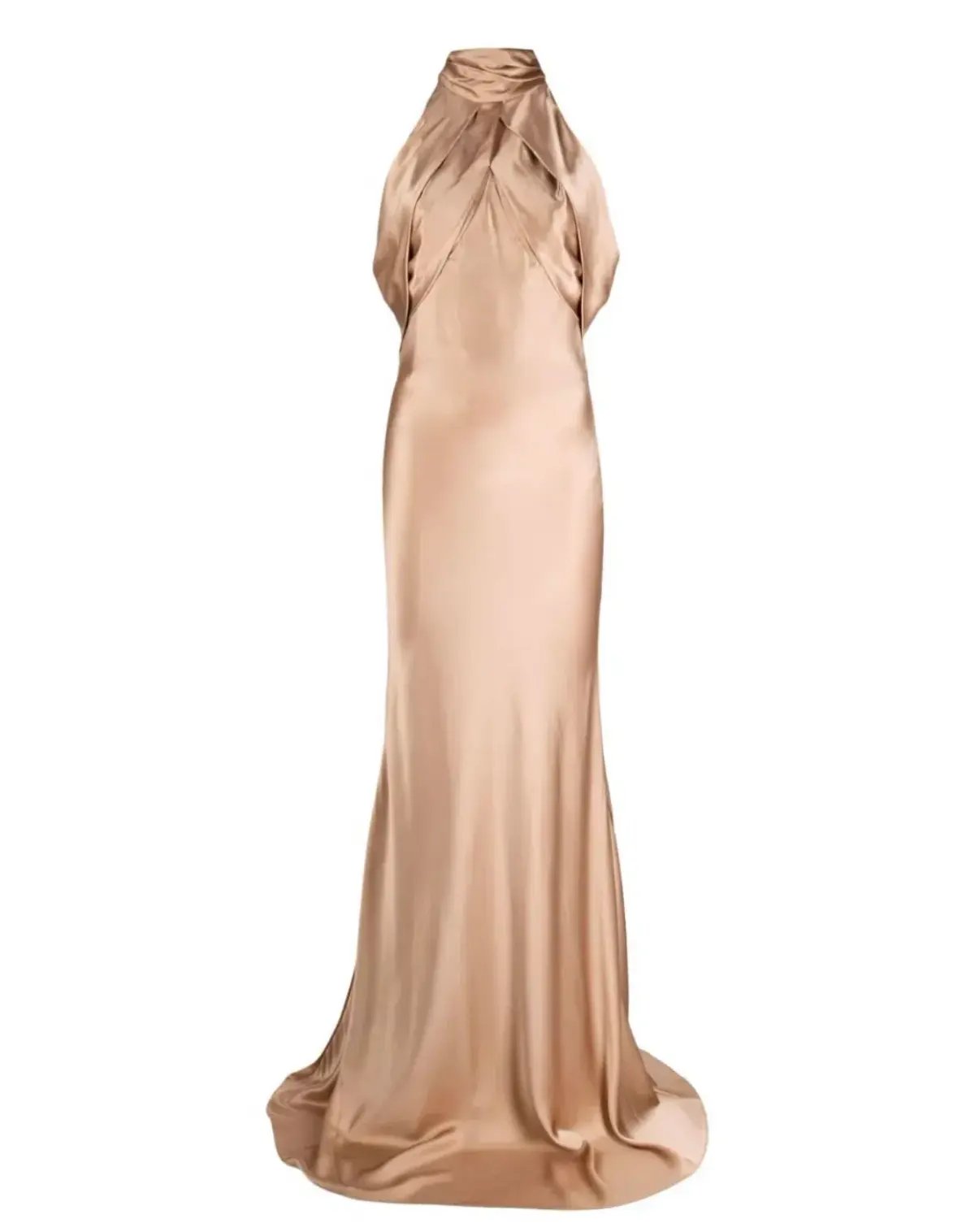 Rachel Gilbert Audrey Halterneck Dress Champagne Size 14 photo 5