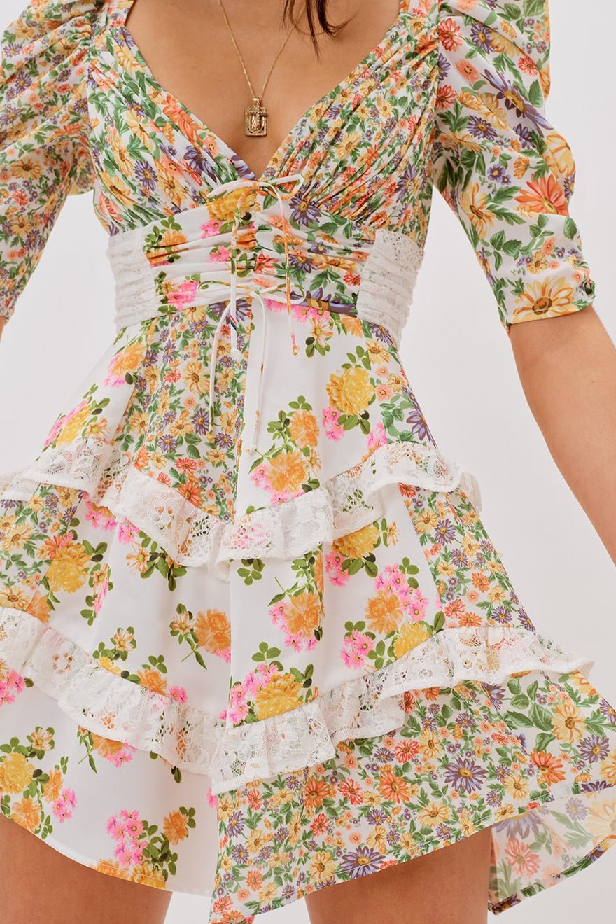 For Love and Lemons Rosalyn Mini Dress - Marigold photo 4