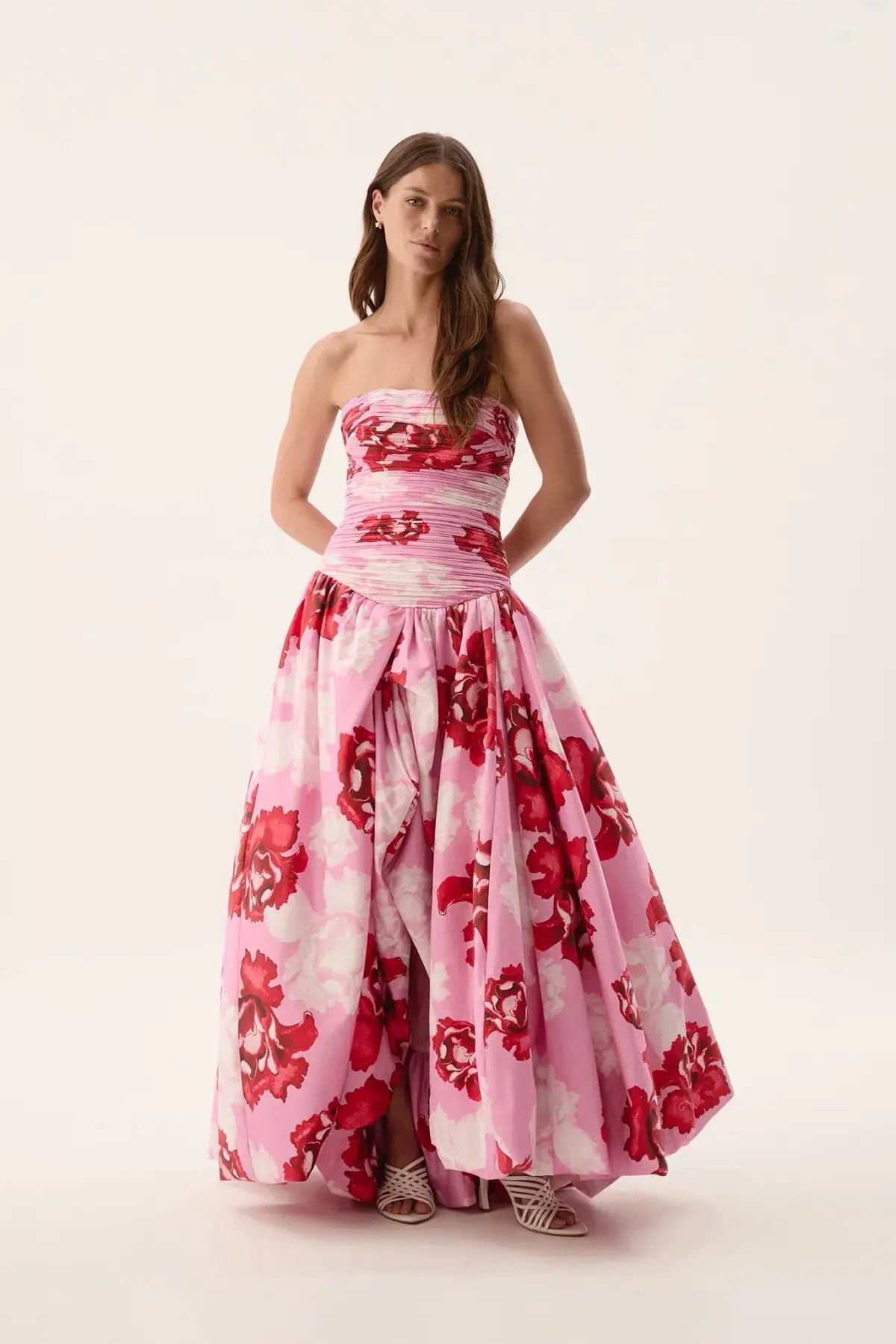 Aje Behold Maxi Dress Pink Boldly Blooming Size AU 12 photo 2
