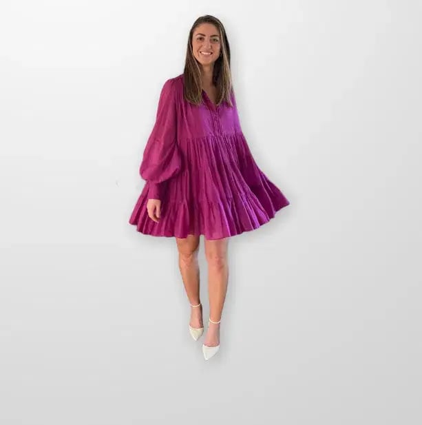 Aje Romance Smock Mini Dress Fuchsia Size 14 / XL photo 3