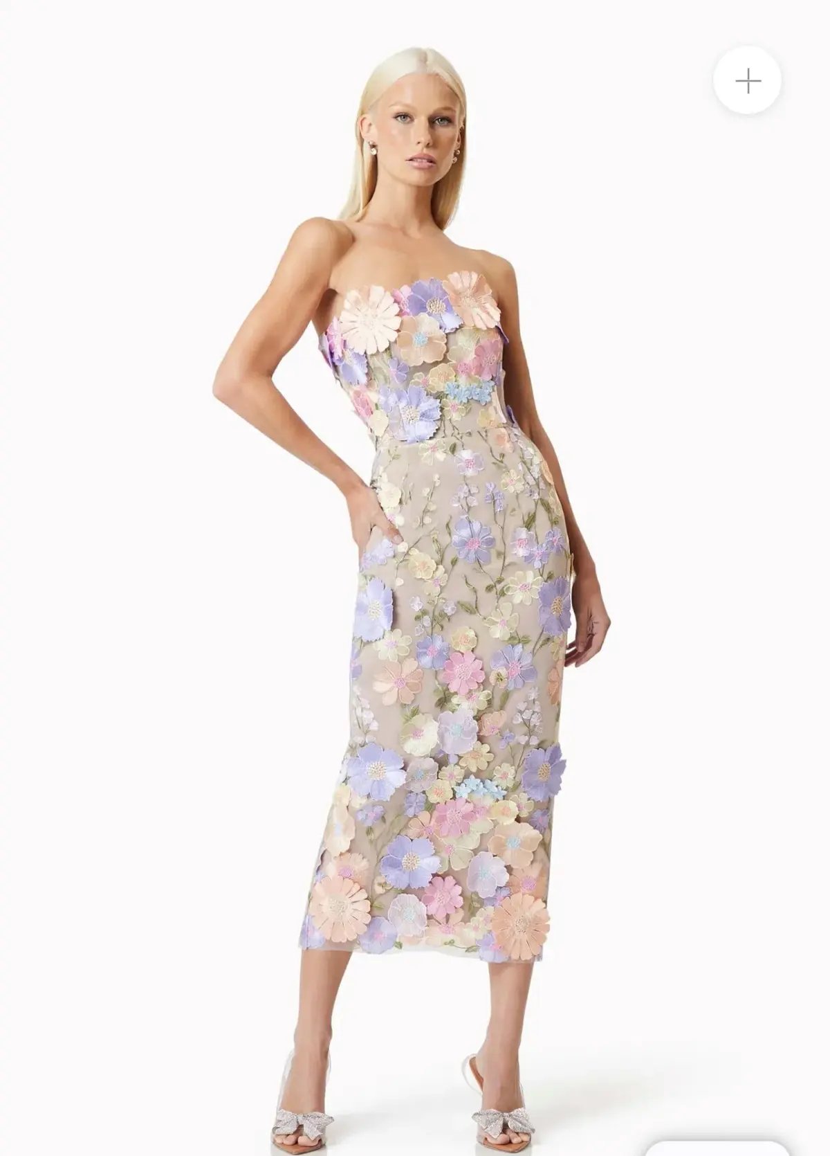 Elliatt Helena Strapless Midi in Purple photo 2