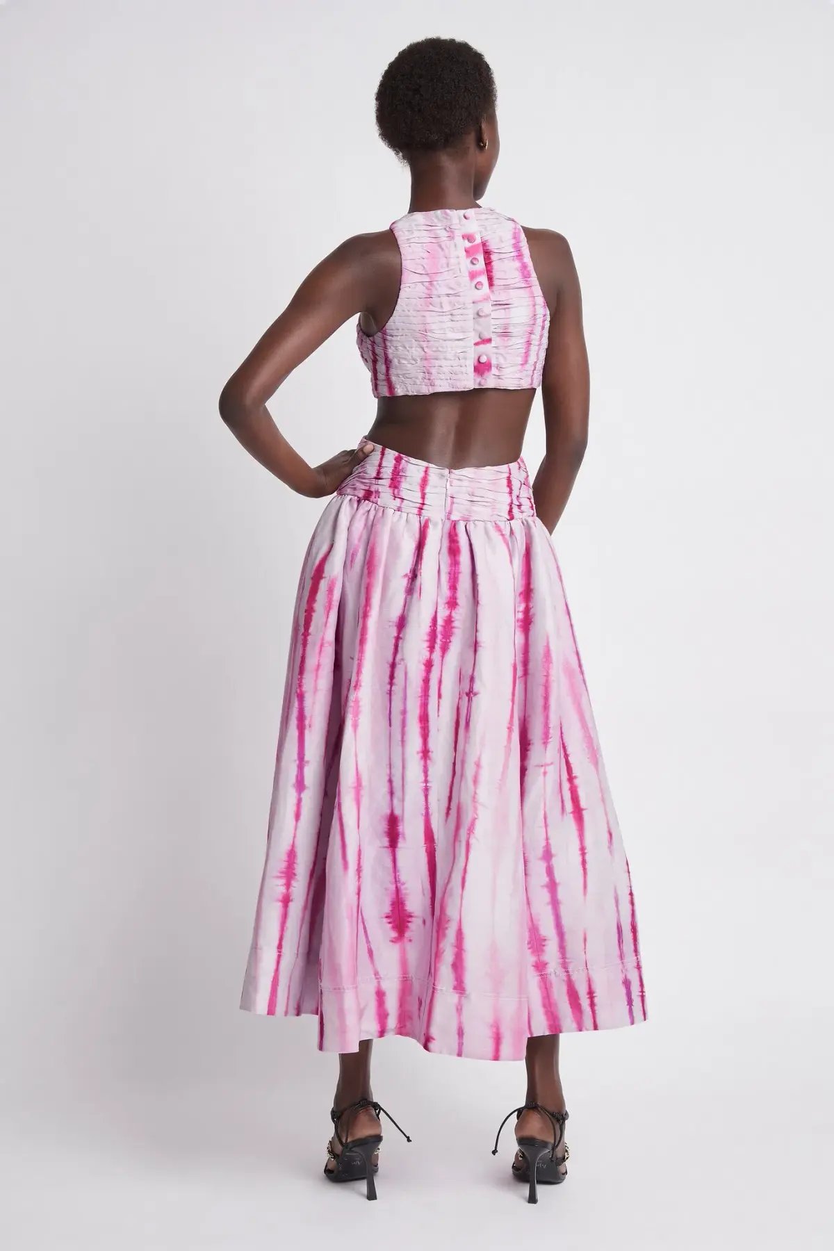 Aje Introspect Cut Out Midi Dress Pink Size 10 photo 2