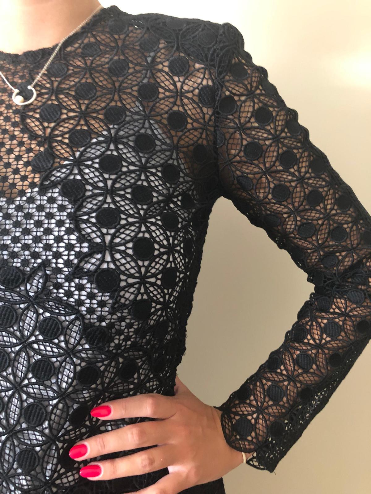 Self Portrait Circular Tile Guipure Lace Mini Dress photo 3