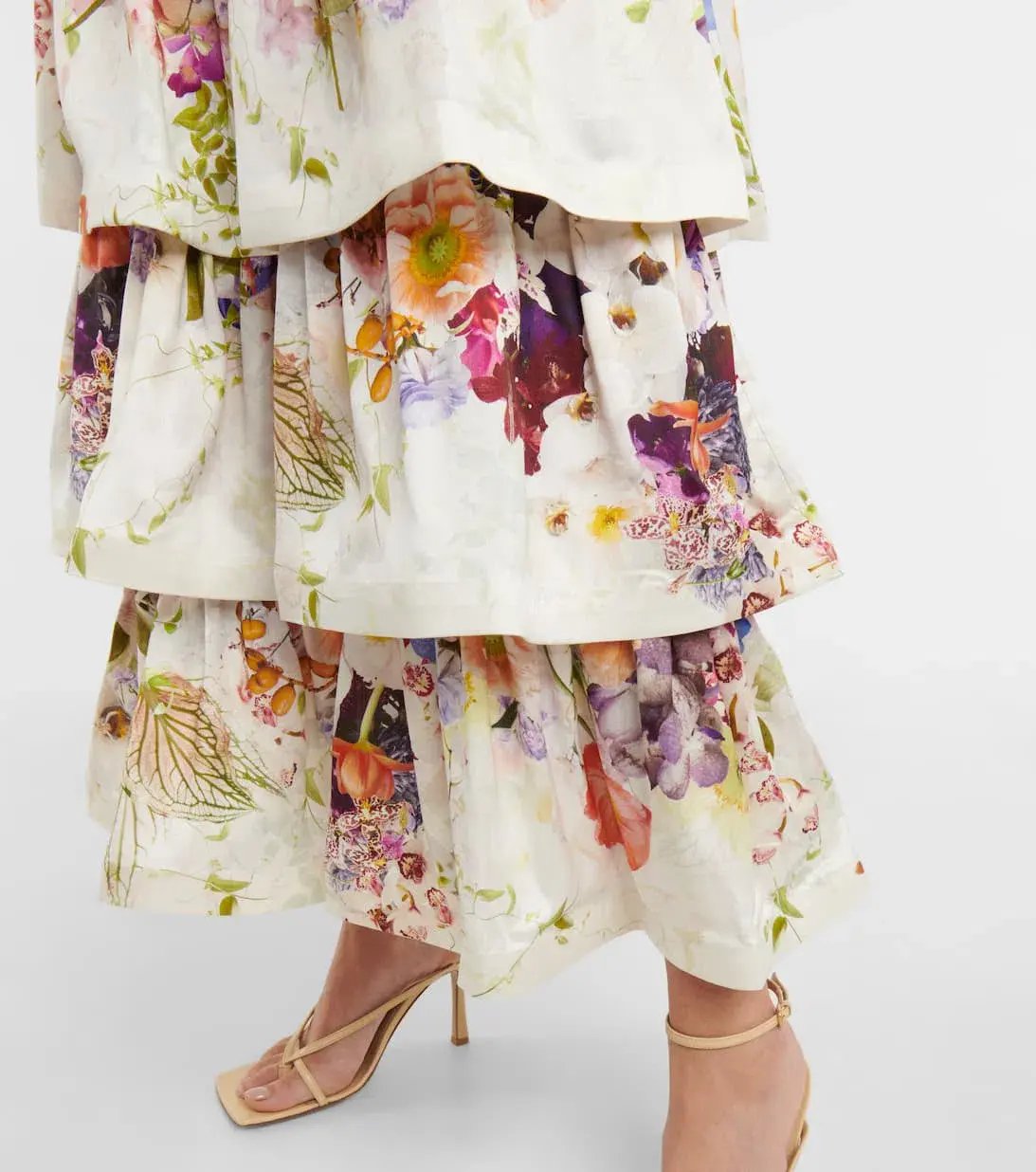 Zimmermann Prima Tiered Floral Midi-Dress Multi Floral Size 4/Au 16 photo 3