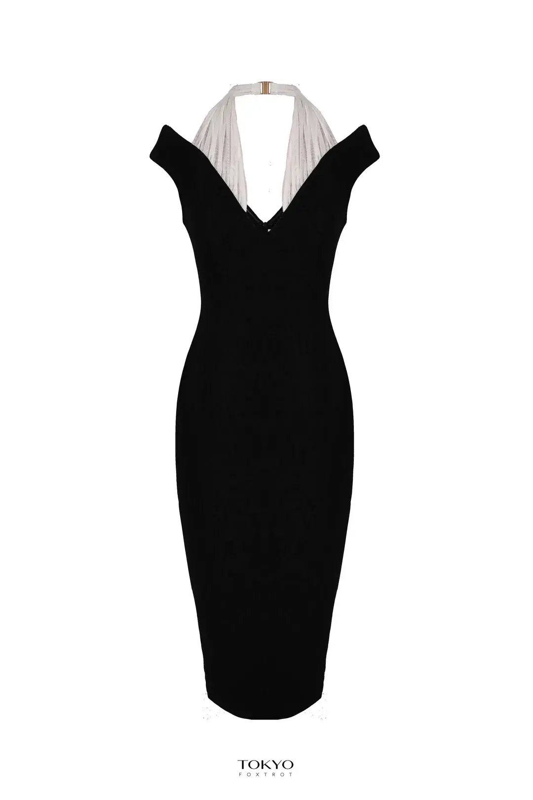 Toyko Foxtrot Kennedy Off Shoulder Midi Dress Black Size 10 photo 3