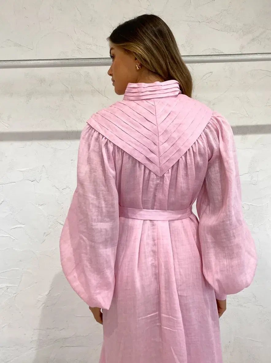 Alemais Halcyon Midi Dress In Candy Pink Size AU 8 photo 5