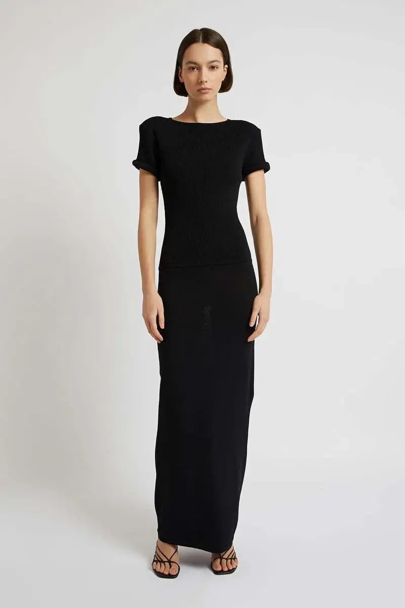 Christopher Esber Slashed Tie Tee Dress  Black Size L/Au 12 photo 3
