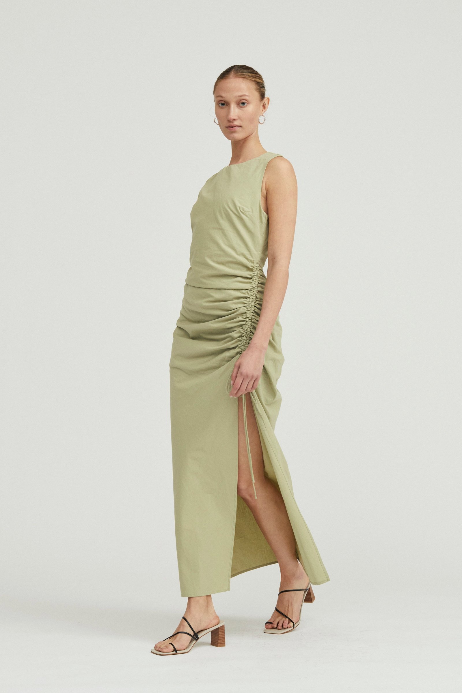THIRD FORM DRAWN DEEP TANK MAXI DRESS - SAGE photo 3