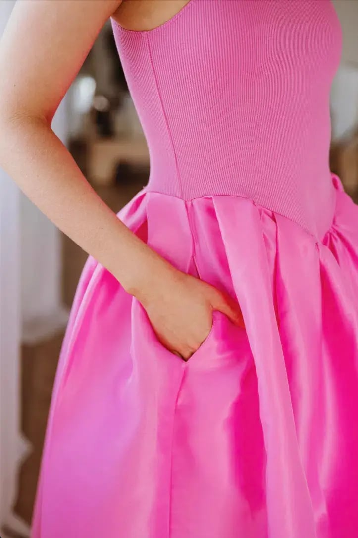 Marques' Almeida Taffeta-skirt organic cotton-blend midi dress Pink Size XS / AU 6 photo 4