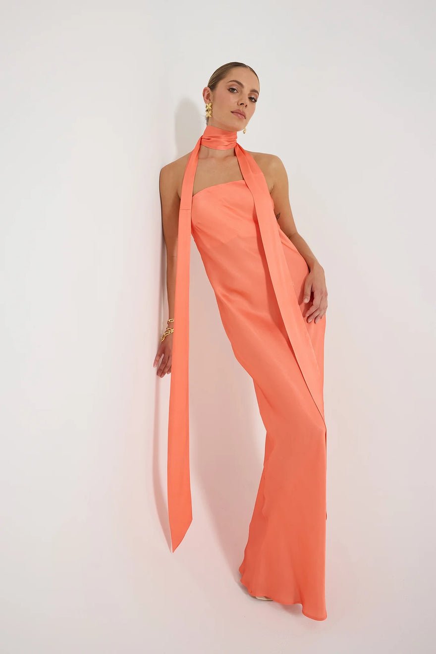 Pasduchas Quin Strapless Maxi Dress - Tangerine photo 3