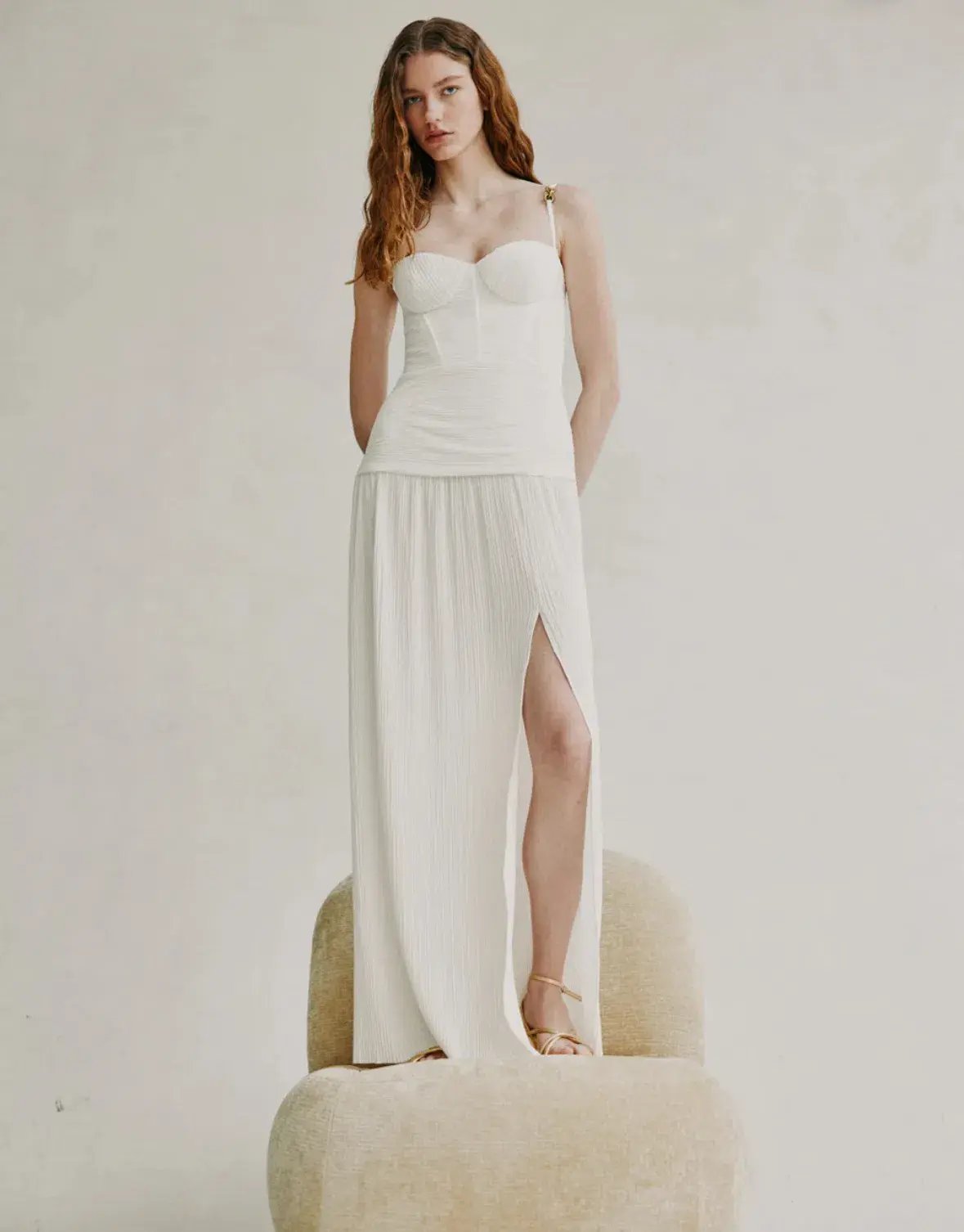 Manning Cartell Double Time Pleat Dress in White | Size S Small AU 8 photo 9