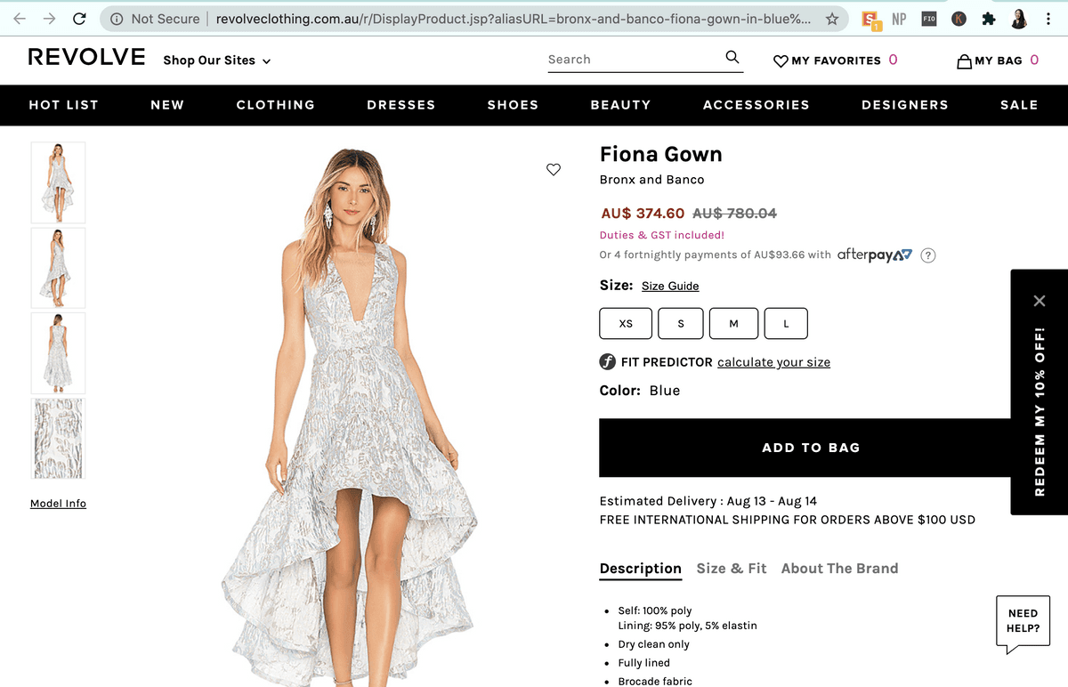 Bronx & Banco Fiona High Low Jacquard Dress size 12 photo 4