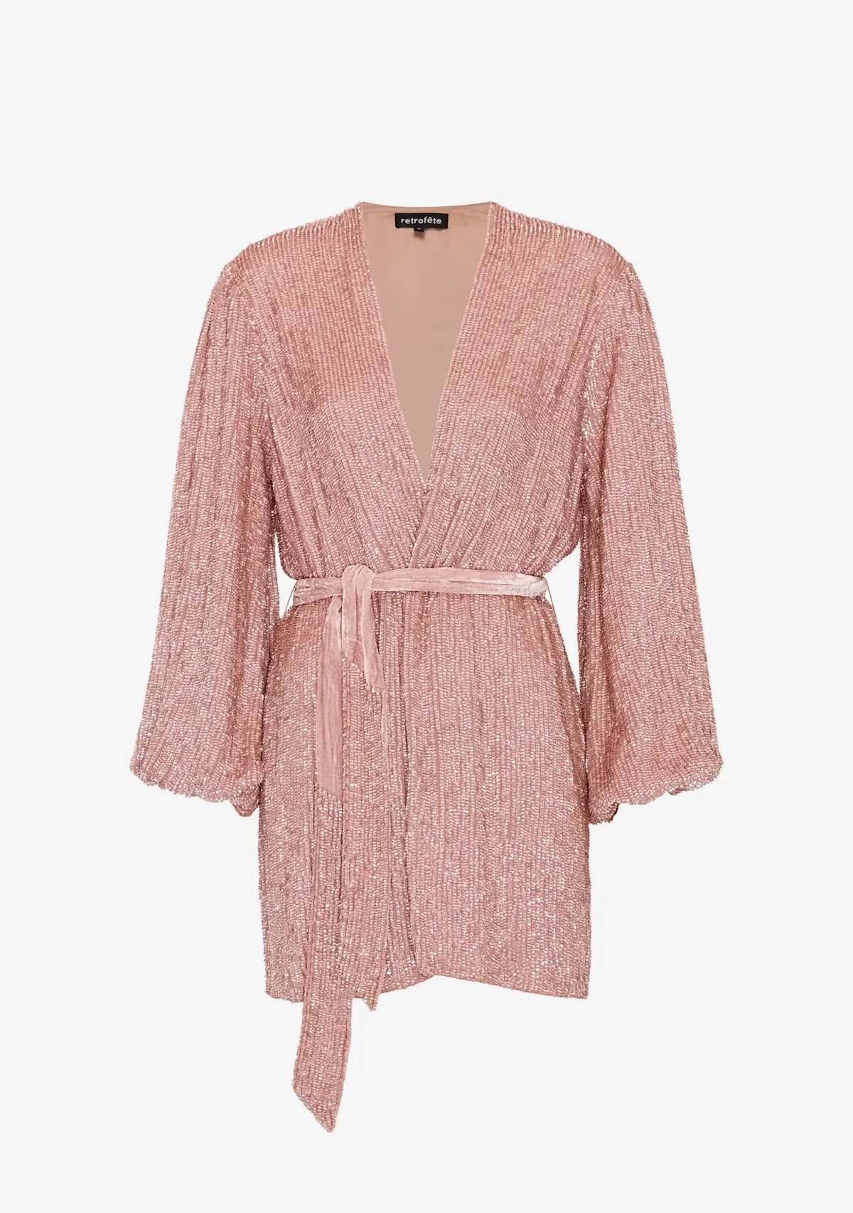 Retrofete Gabrielle Robe Mini Dress Pink Size 14 photo 4