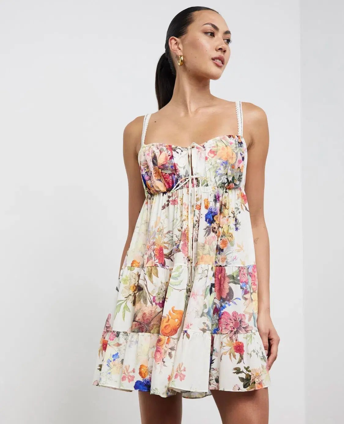 Camilla Gathered Bust Tiered Mini Dress Friends With Frescos Size XS / AU 8 photo 2