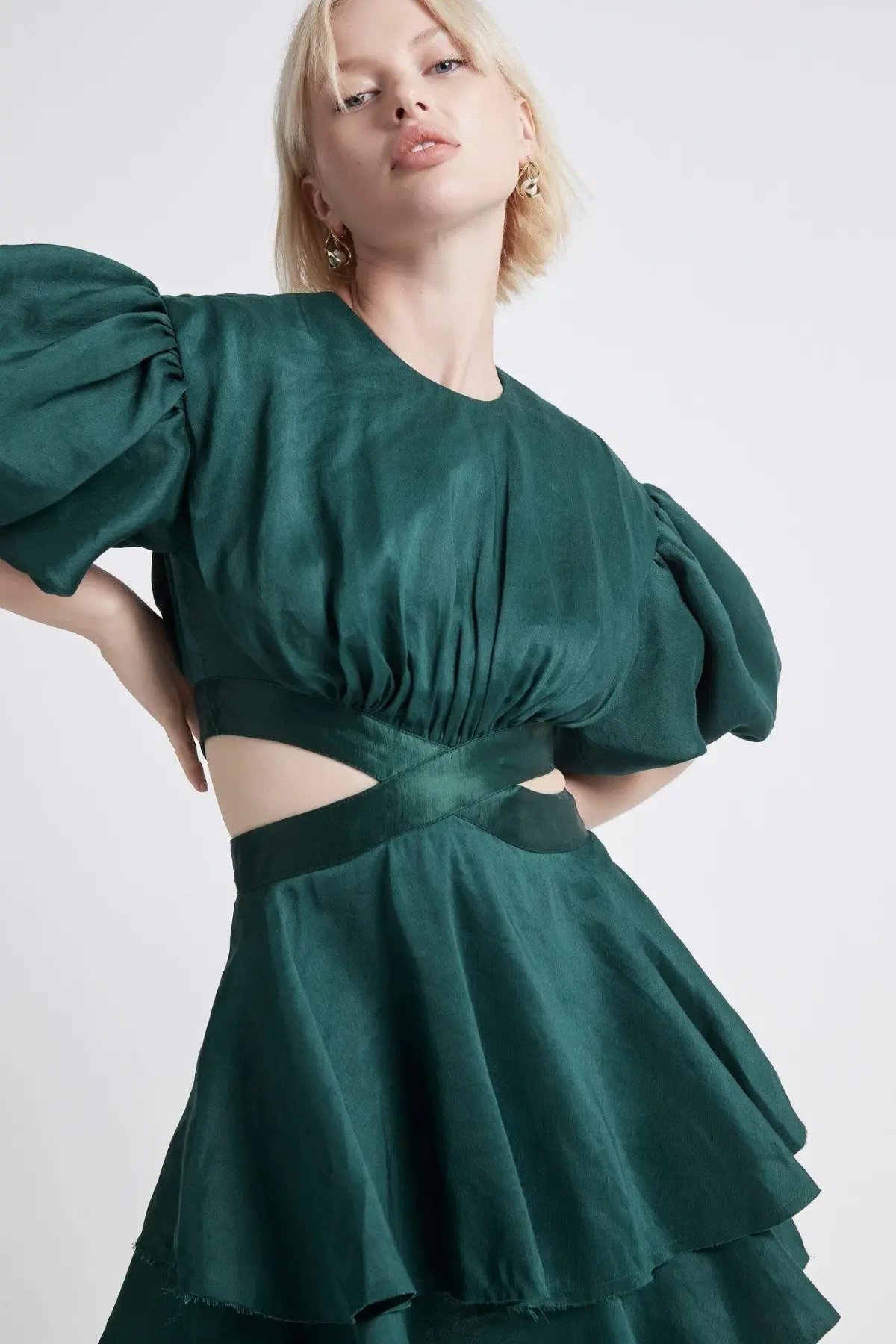 Aje Gracious Mini Dress Emerald Green Size AU 6 photo 3