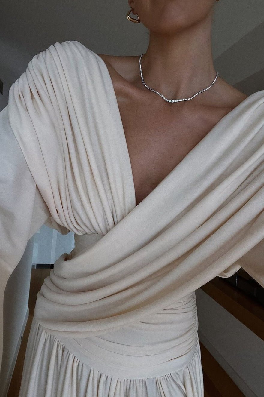 Amyshehab Long Sleeve Drape Dress photo 4
