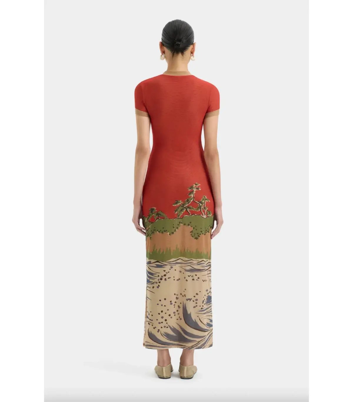 Sir The Label Redwood Tee Midi Dress in Sea Ranch Scene Size 2 / AU 10 photo 2