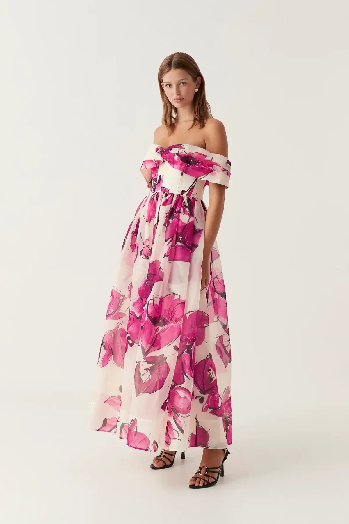 Aje Cordelia Corsetted Maxi Dress Falling Floral Size AU 8 photo 4