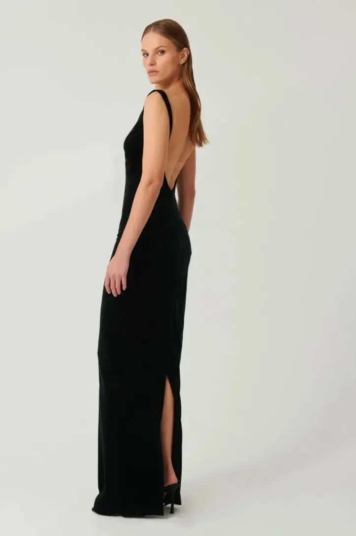 Effie Kats Velvet Verona Gown Black Size 10 photo 4