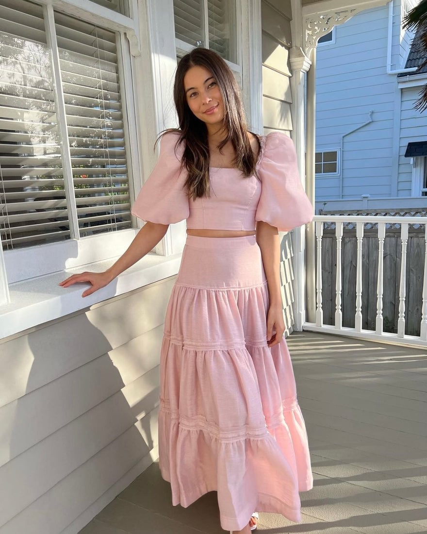 Aje Esme Puff Sleeve Maxi Set | Dusty Pink photo 4
