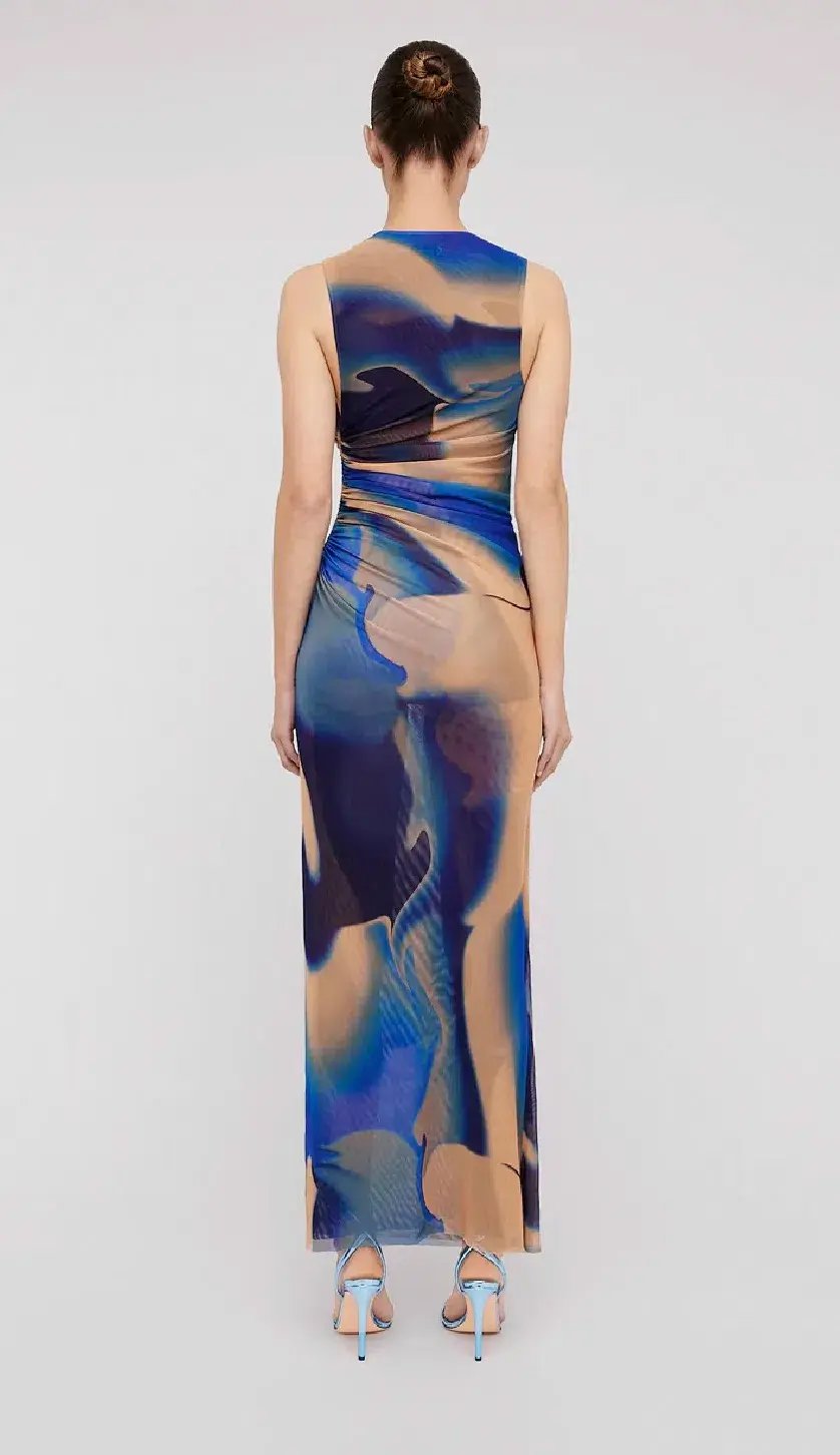 Scanlan Theodore Italian Watercolour Print Dress Blue Size 6 photo 3