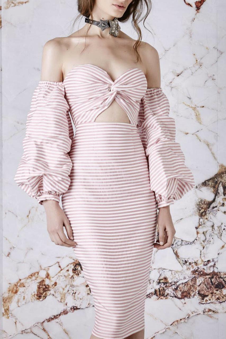 Asilio Candy Eyed Dress Pink White Stripe Size 6 photo 7