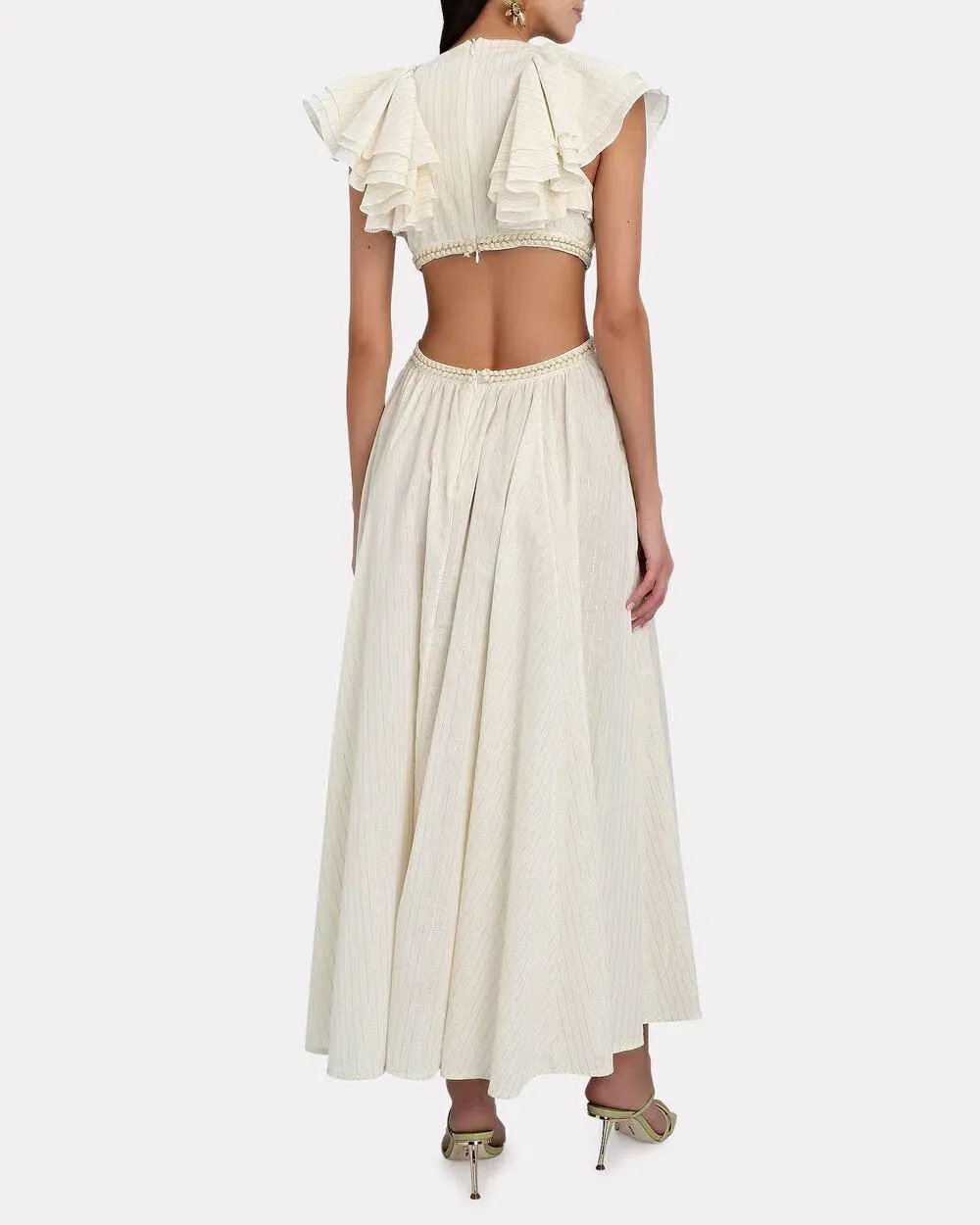 Zimmermann Anneke Cut Out Ruffle Dress Ivory Size 1 / AU 10 photo 2