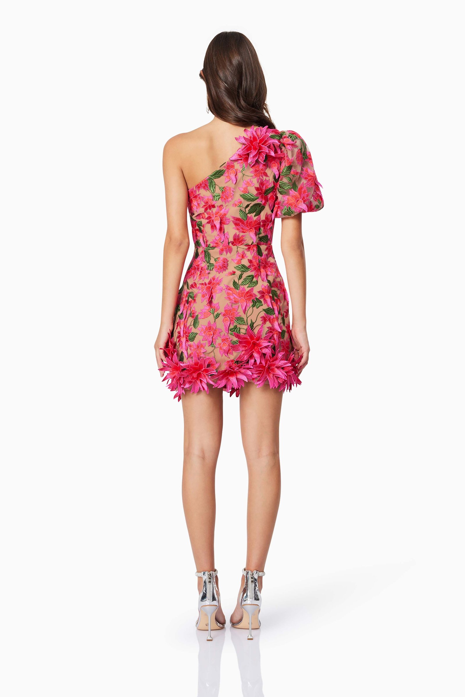 ELLIATT VALENTINA ONE SHOULDER DRESS - PINK MULTI photo 5