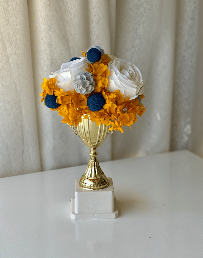 Melbourne Cup Trophy Centrepieces – with custom faux florals photo 2