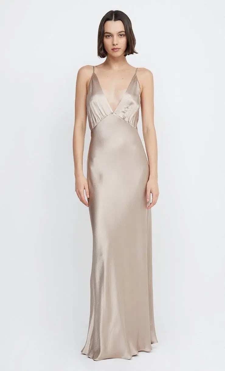 Bec & Bridge Lorelai V Maxi Dress Smoke Taupe Size 10 photo 4