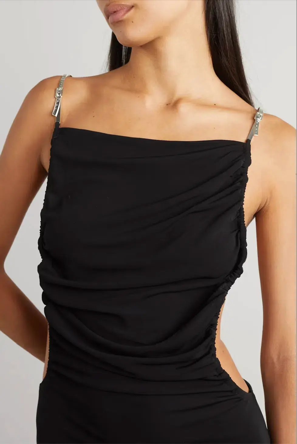 Christopher Esber Open Back Embellished Ruched Crepe Gown Black Size 10 photo 2