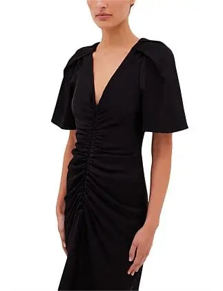 Bianca Spender Black Satin Bellini Dress Size 14 photo 3