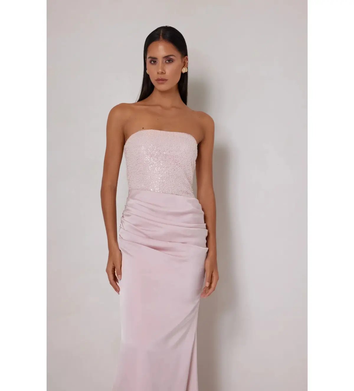 Elle Zeitoune Devin Maxi Dress Blush Pink Size AU 10 photo 3