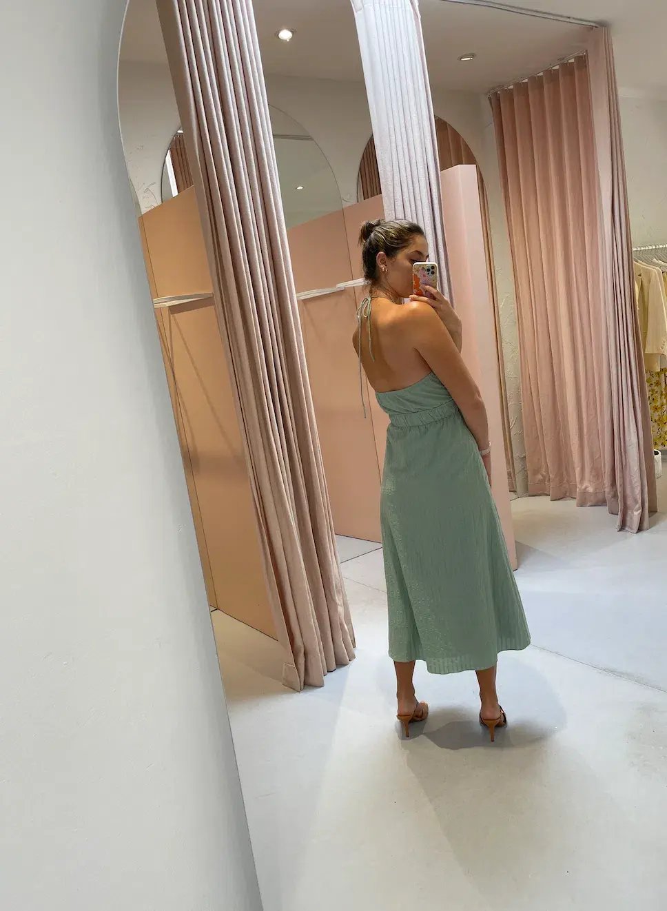 By Nicola Sage Halter Dress Green Size 8 photo 2