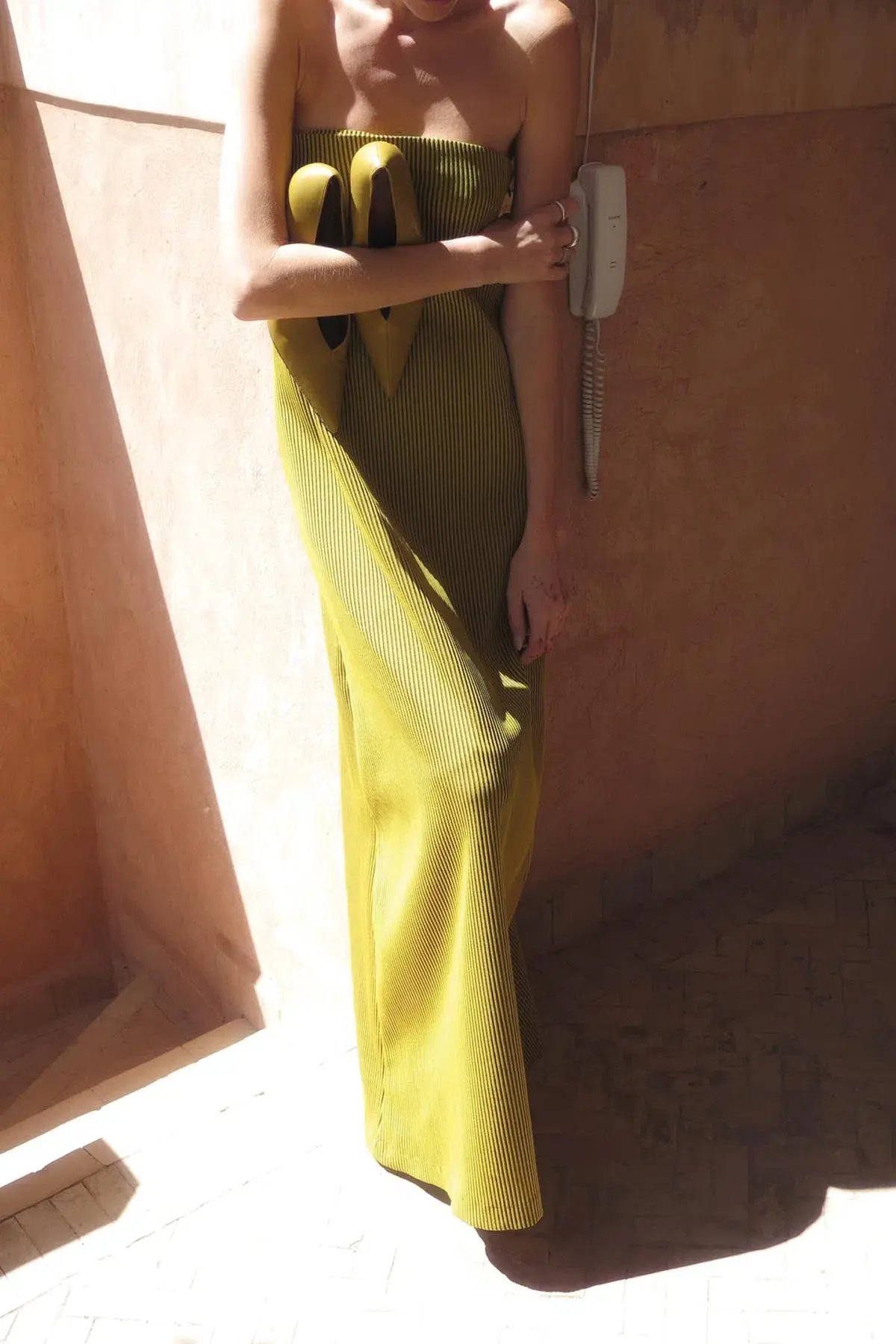 Camilla and Marc Izaro Maxi Dress Yellow Brown Size 10 photo 4