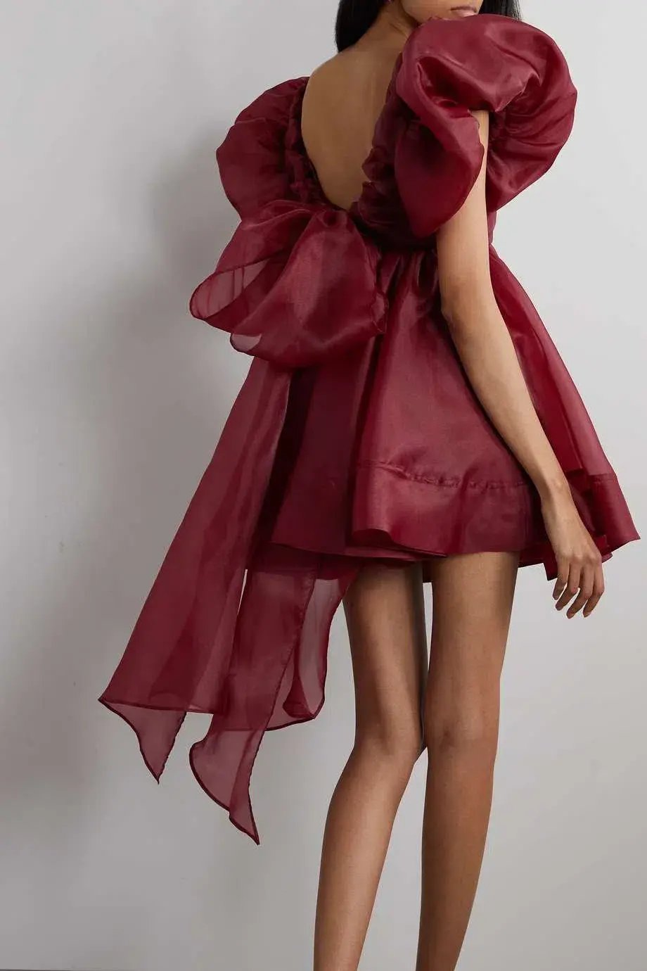 Aje Gretta Organza Mini Dress Burgundy Size 6 / XS photo 2
