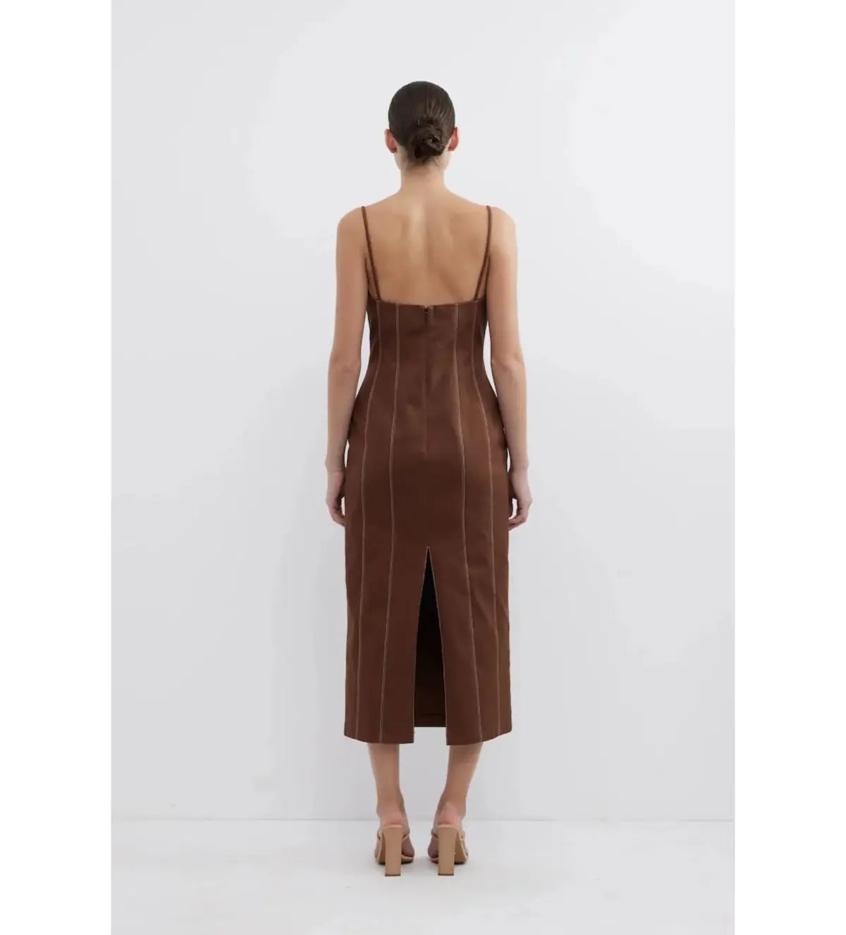 Pasduchas Aldo Midi Dress Fudge Size 10 photo 2