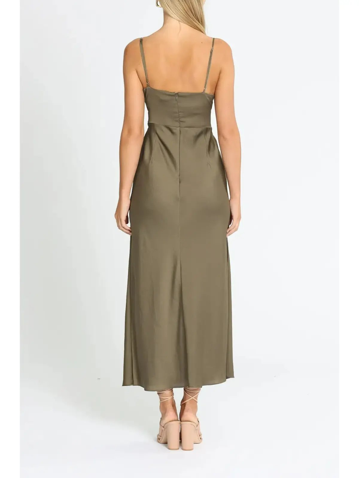 Shona Joy Luxe Twist Midi Dress in Pine Size AU 12 photo 3