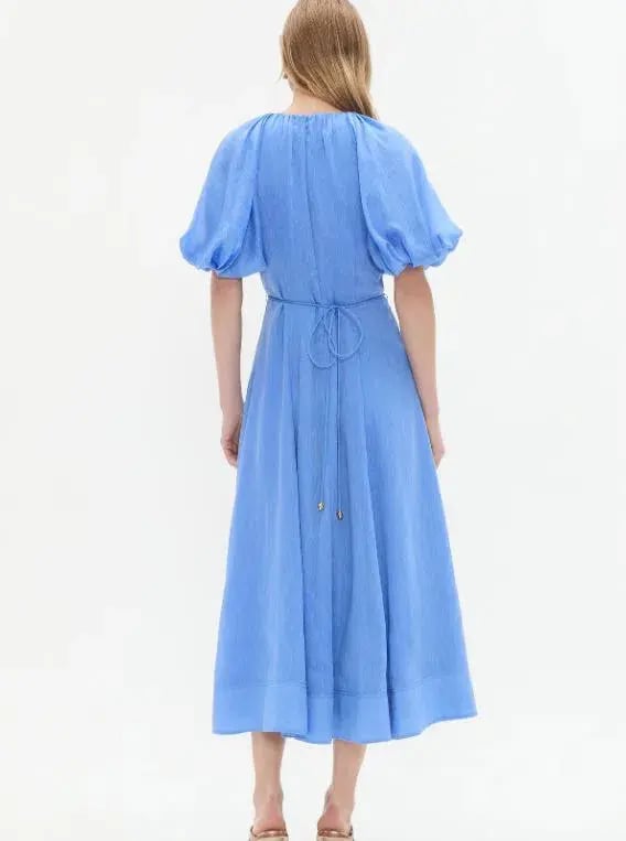Aje Alma Midi Dress in Mist Blue Size 10 photo 3