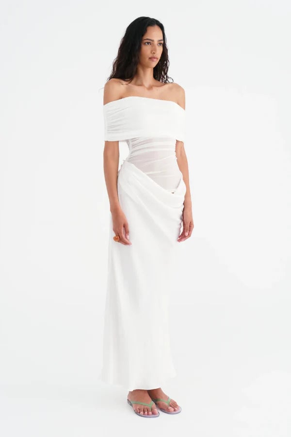 BENNI NICO OFF SHOULDER MAXI DRESS - WHITE photo 4