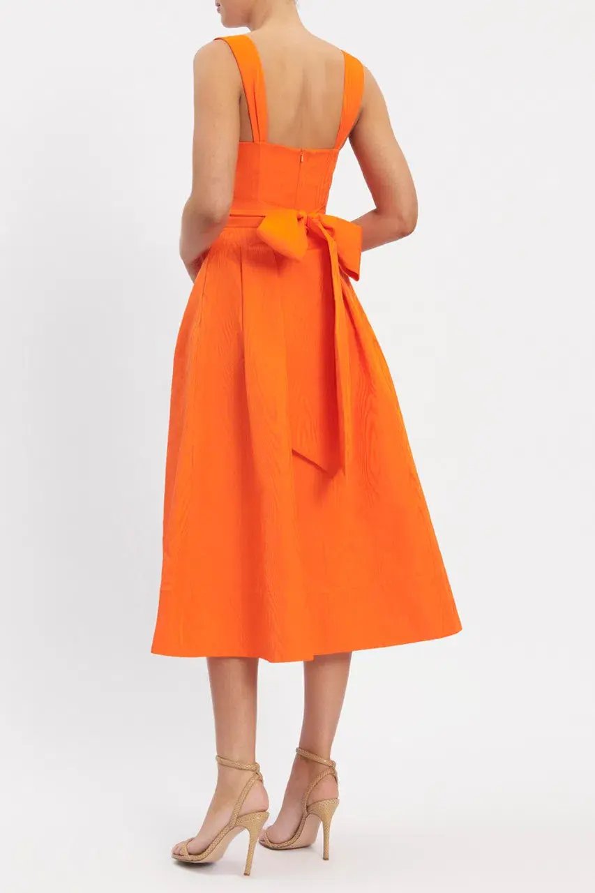 Rebecca Vallance Carmelita Cut Out Midi Dress Orange Size 10 photo 3