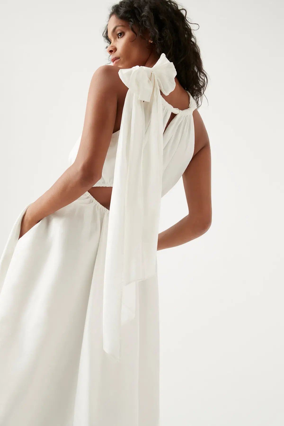 Aje Henriette Tie Strap Midi Dress Ivory Size 8 / S photo 4