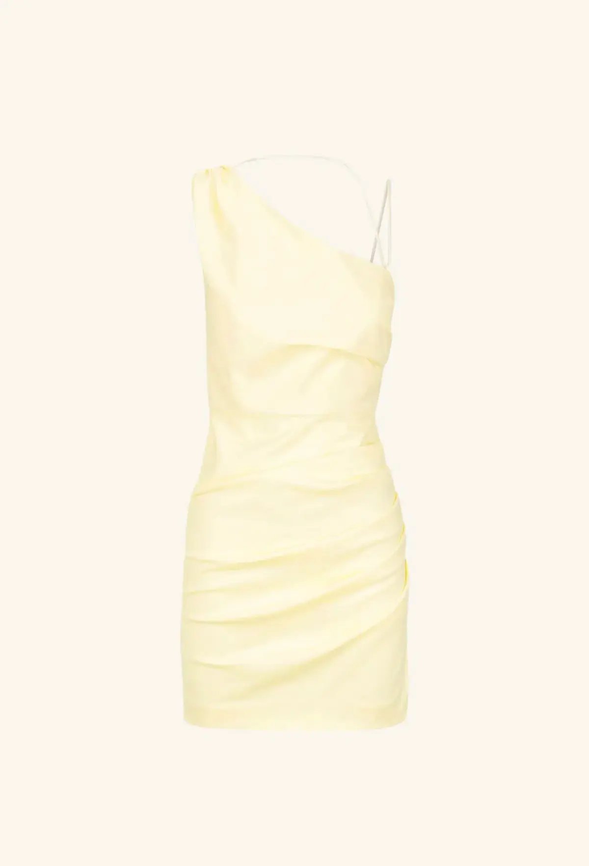 Shona Joy Lani Asymmetrical Gathered Mini Dress Vanilla Size 10 photo 5